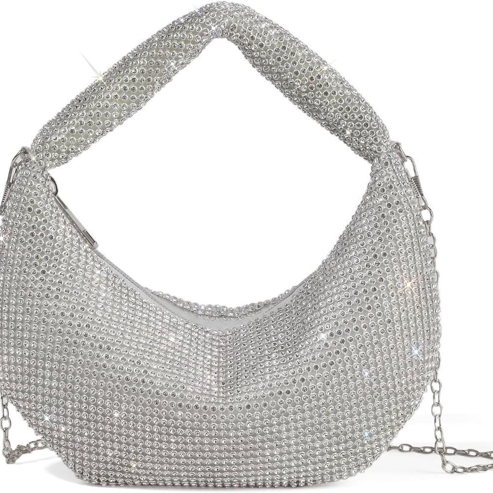 Women's Rhinestone Crossbody Bag Small Elegant Evening Clutch for Weddings